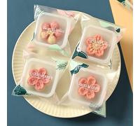 100pcs Self-adhesive Cookie Bags Clear Cellophane Bag,Bakery Bags Pastry Packaging for Mooncakes, Cupcakes & Cookies(S)