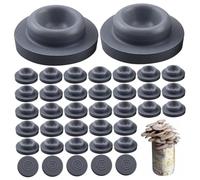 100Pcs Self Healing Injection Ports, 20mm Film-Coated Rubber Stoppers, Mushroom Growing Supplies for Glass Vial and Liquid Culture Jars, Self Healing Injection Ports