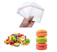 100pcs Self Seal Clear Cellophane Bags,10 * 15cm Self-Adhesive CookiesBags,Clear Resealable CellophaneBag Self Seal PlasticBags,Small Multi Purpose OPP Bags for DIY Handmade etc