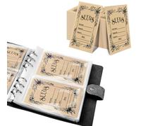 100Pcs Self-Sealing Seeds Saving Envelopes, Reusable Seed Packets Envelope, Seed Storage Envelopes with 200 Grids Book for Vegetable, Garden and Flower Seeds (Black Book)