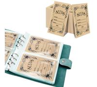 100Pcs Self-Sealing Seeds Saving Envelopes, Reusable Seed Packets Envelope, Seed Storage Envelopes with 200 Grids Book for Vegetable, Garden and Flower Seeds (Green Book)