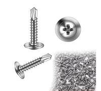100PCS Self Tapping Screws M4.2 x 19mm: Stainless Steel Drill Tail Self Drilling Screws - Round Head Phillips Drive Screw for Metal, Wood, and Construction