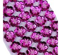 100PCS Sequin Flowers Handmade Sewing Flat Back Patches DIY Wedding Crafts Shoes Bag DIY Costume Accessories Decoration 2cm-Hot Pink-One Size