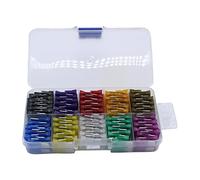 100pcs/set Car Auto Standard Blade Fuse 32V Rated voltage Assorted 2 3 5 7.5 10 15 20 25 30 35 Amp with Storage Box