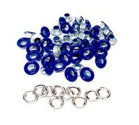 100Pcs/Set Eyelets and Washers - Rust Proof Grommets for Clothing, Tarpaulins, Leather and Scrapbooking Crafts (Navy Blue,10mm)