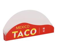 100pcs/set Paper Taco Box Disposable Takeaway Packing Box French Fry Container Take Out Food Tray for Mexican Restaurant