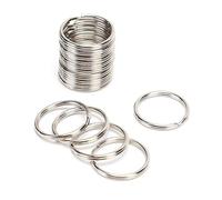 100Pcs/set Polished Silver Color Keyring Rhodium Plated Round Split Keychain Stainless Steel Hole Key Ring Key Chain (1.5x23MM)