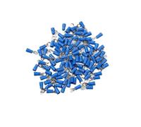 100Pcs/Set RV2 Insulated Blue Ring Terminals Wire Cable Electrical Crimp Connectors 16-14 AWG Kit M3/M4/M5/M6/M8(RV2-4)