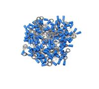 100Pcs/Set RV2 Insulated Blue Ring Terminals Wire Cable Electrical Crimp Connectors 16-14 AWG Kit M3/M4/M5/M6/M8(RV2-6)