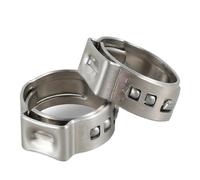 100PCS/Set Single Ear Hose Clamps 15 to 17.5 Mm Stainless Steel 1/2 Inch Pex Crimp Rings for Securing Pipe Hoses Automotive Use(100PCS)