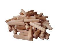 100Pcs/Set Wooden Dowels Hard Wood Grooved Plugs Furniture Woodwork Grooved Fluted Pin Craft 6mm 8mm 10mm - Natural Wood, 8x40mm