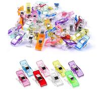 100PCS Sewing Clips Quilting Clips Plastic Fabric Clip Wonder Clips for Quilting Fabric Clips Binding, Crocheting Kniting Assorted Colors 27x15x11 mm