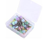 100Pcs Sewing Patchwork Pins Plastic Head Push Pins Map Tacks Flat Head Push Pins for Pin Board Thumb Tacks (Light Plum)