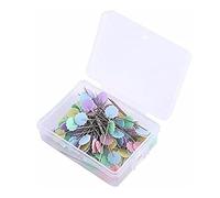 100Pcs Sewing Pin Flower Head Patchwork Quilting Flat Button Head Pins Office School Supplies for Map Cork Notice Board Marking (Light Plum)