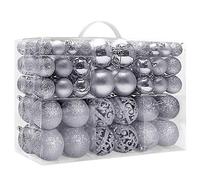 100pcs Shatterproof Christmas Baubles - 3cm, 4cm, 6cm Ornaments - Silver Wedding Party Pendants