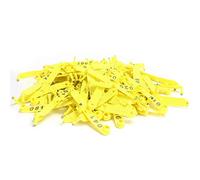 100Pcs Sheep Ear Tag, Double - Folded Yellow Integrated Number Animal Identification Card, Pre - Printed Numbered Ear Tags for Sheep, Farm Livestock ID Management
