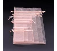 100PCS Sheer Organza Bags Mesh Drawstring Bags Jewelry Wedding Party Baby