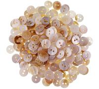100Pcs Shells Buttons, 12.5mm/15mm/20mm 2-Hole Flat Mother of Pearl Buttons, Multi-Functional Reusable for Clothes Coat Cardigan and Other DIY Craft for Coats Women