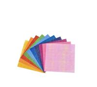 100pcs Shiny Origami Paper Crane Glittering Origami Paper Mixed Shining Color Square Folding Papers Scrapbooking Decor DIY for Kids(7x14cm)