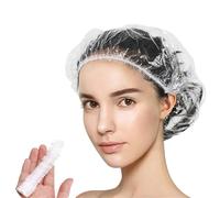 100Pcs Shower Cap Plastic Hair Bath Hat Elastic Women Waterproof Caps For Hotel Dye Bathroom For Trave,Spa Hotel