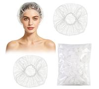 100Pcs Shower Caps Disposable, Waterproof Thick Disposable Shower Hat, Plastic Elastic Shower Cap for Women Hair Treatment, Salon, Spa, Travel, Home Use, Shower