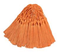 100pcs Silky Handmade Craft Tassels Mini Pendant for DIY Bookmark, Keychain, Garland, Graduation Cap, Curtains, Jewelry Making, Party Decoration, Sewing, Cushions and Home Decor (Orange)