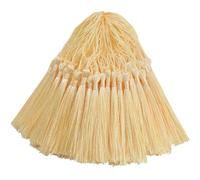 100pcs Silky Handmade Craft Tassels Mini Pendant for DIY Bookmark, Keychain, Garland, Graduation Cap, Curtains, Jewelry Making, Party Decoration, Sewing, Cushions and Home Decor (Light Beige)