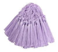 100pcs Silky Handmade Craft Tassels Mini Pendant for DIY Bookmark, Keychain, Garland, Graduation Cap, Curtains, Jewelry Making, Party Decoration, Sewing, Cushions and Home Decor (Light Purple)