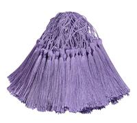 100pcs Silky Handmade Craft Tassels Mini Pendant for DIY Bookmark, Keychain, Garland, Graduation Cap, Curtains, Jewelry Making, Party Decoration, Sewing, Cushions and Home Decor (Purple)