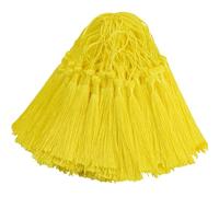 100pcs Silky Handmade Craft Tassels Mini Pendant for DIY Bookmark, Keychain, Garland, Graduation Cap, Curtains, Jewelry Making, Party Decoration, Sewing, Cushions and Home Decor (Yellow)