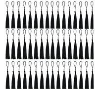 100Pcs Silky Tassels For DIY Craft Home Décor Handmade Bookmarks Tassels Black