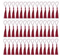100Pcs Silky Tassels For DIY Craft Home Décor Handmade Bookmarks Tassels Dark Red