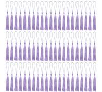 100Pcs Silky Tassels For DIY Craft Home Décor Handmade Bookmarks Tassels Light Purple