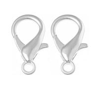 100pcs Silver Plated Trigger Lobster Claw Clasp 20mm Large for DIY Craft Bracelet Necklace Jewelry Making CF41-1