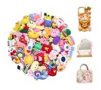 100Pcs Slime Charms | Cute Cartoon Bulk Flatback Resin Charms for DIY Crafts Making Jewelry, Ornament, Scrapbooking, Beads | Phone Charm Making Kit | DIY Slime Accessories - Random Non-Repeating Style
