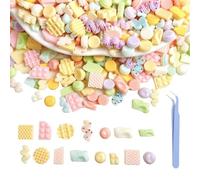 100PCS Slime Charms with Tweezer,Mixed Craft Resin Charm, Charm for Junk Case(A4)