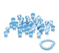 100pcs Small Aquamarine Gemstone Beads - 8mm Jewellery Making Kit, Round Loose Stone Beads for Bracelet Earrings Necklace DIY Craft