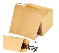 100Pcs Small Brown Kraft Envelopes (10x6cm/3.9x2.4inch) - Self-Adhesive Mini Seed & Coin Envelopes - Multipurpose for Money, Wages, Beads, Stamps - Eco-Friendly Paper Organizer for Office & Home Use