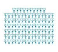 100pcs Small Clips, Metal Paper Clamp with Strong Clamping Force, Hollow Out Bear Shape Design, Durable Iron Mini Clips for Home Office School Use (Blue)