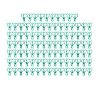 100pcs Small Clips, Metal Paper Clamp with Strong Clamping Force, Hollow Out Bear Shape Design, Durable Iron Mini Clips for Home Office School Use (Green)