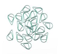 100Pcs Small Golden Paper Clips, Water Drop-Shaped Paperclips Bookmarks for Office Stationery Document, Memo, Poster, Photo (Green)