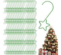 100Pcs Small Green Creative S Hook Christmas Holiday Ornaments, Xmas Party Ornament Hooks Decorations Supplies, Christmas Tree Decor for Hanging Suitable for Hanging Stockings