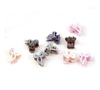 100pcs Small Hair Clips, Mini Hair Claw Clips for Women Girls, Cute Bow Tie Flower Fruit Shaped Mixed Bright Color Portable Hair Accessories for Daily and Party Styling (H)