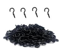 100pcs Small Hooks - 0.5in Small Screw Hooks - Small Hooks for Hanging - Tiny Screws in Hooks,Metal Ceiling Screw Hooks,Small Hanging Hook black Ceiling Hooks for Hanging Plants&Kitchen Cabinet Shelf