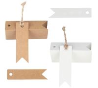 100PCS Small Kraft Gift Tags, Brown & White Gift Tags, Kraft Paper Blank Brown Labels for Craft Projects, Party Bags, and Holiday Gifts