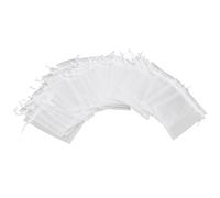 100pcs Small Mesh Bags Drawstring Sheer Organza Bags for Candy Weeding Jewelry White