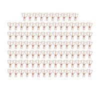 100Pcs Small Metal Clips, Cute Bear Shape Hollow Design Sturdy Paper Clamps with Strong Grip for Office Documents Certificates Tickets and Crafts (Pink Gold)
