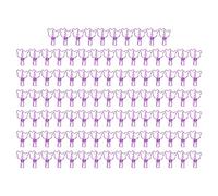 100Pcs Small Metal Clips, Cute Bear Shape Hollow Design Sturdy Paper Clamps with Strong Grip for Office Documents Certificates Tickets and Crafts (Purple)