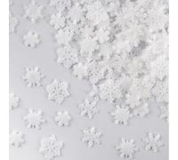 100pcs Small Snowflakes for Craft, White Glitter Resin Mini Snowflake Ornament Christmas Decorations for Christmas Embellishments Xmas Tree Winter Party DIY Craft Decor