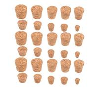 100pcs Small Tapered Cork Stoppers for Bottles and Vials | Natural Wooden Finish, Polished Flat Burr-free Surface, Leakproof Reclosable Seal, for DIY and Home Canning